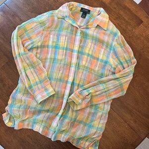 Lauren Ralph Lauren Pastel plaid button down Shirt